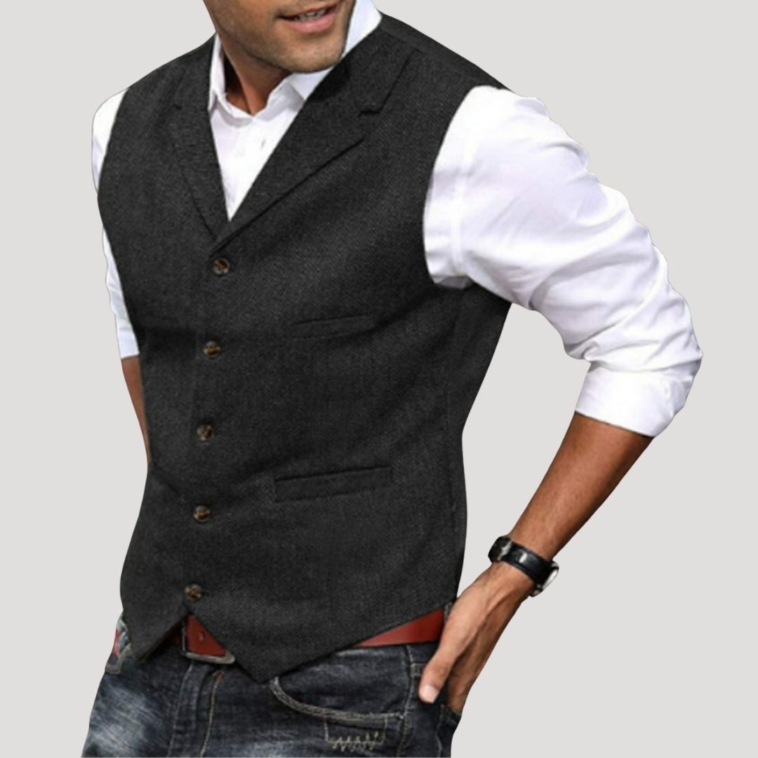 Tailored smart-casual everyday waistcoat for men | Preston -5