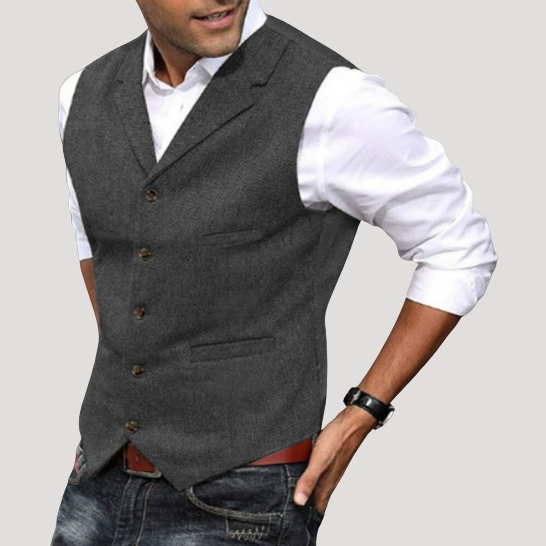 Tailored smart-casual everyday waistcoat for men | Preston -6