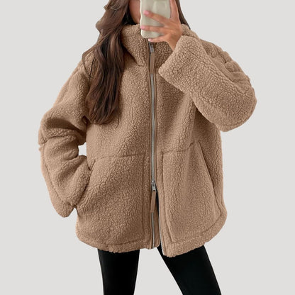 Teddy fleece zip-up jacket for women | Noelle