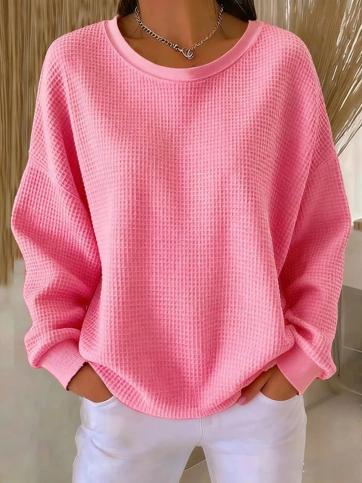 Relaxed textured everyday knit jumper for women | Elora -10