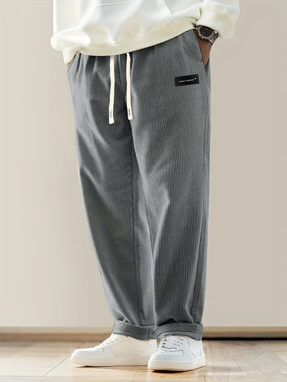 Relaxed drawstring corduroy everyday trousers for men | Ellison -6