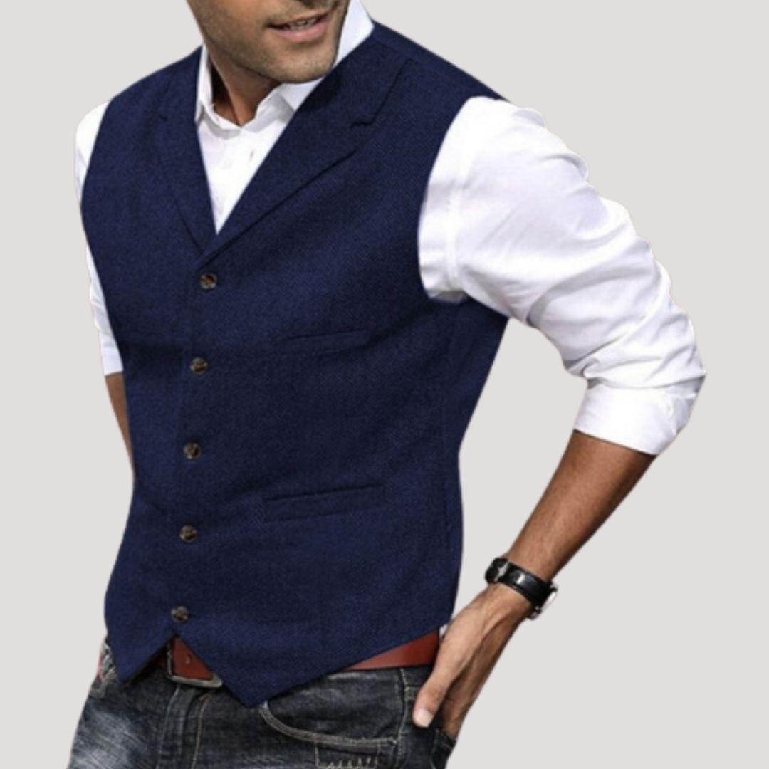 Tailored smart-casual everyday waistcoat for men | Preston -9