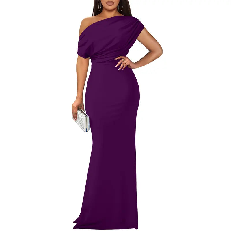 Elegant off-shoulder bodycon evening gown for women | Roselyn -10
