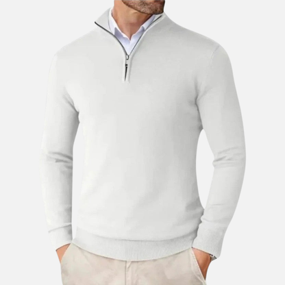 Classic cashmere quarter-zip everyday jumper for men -2
