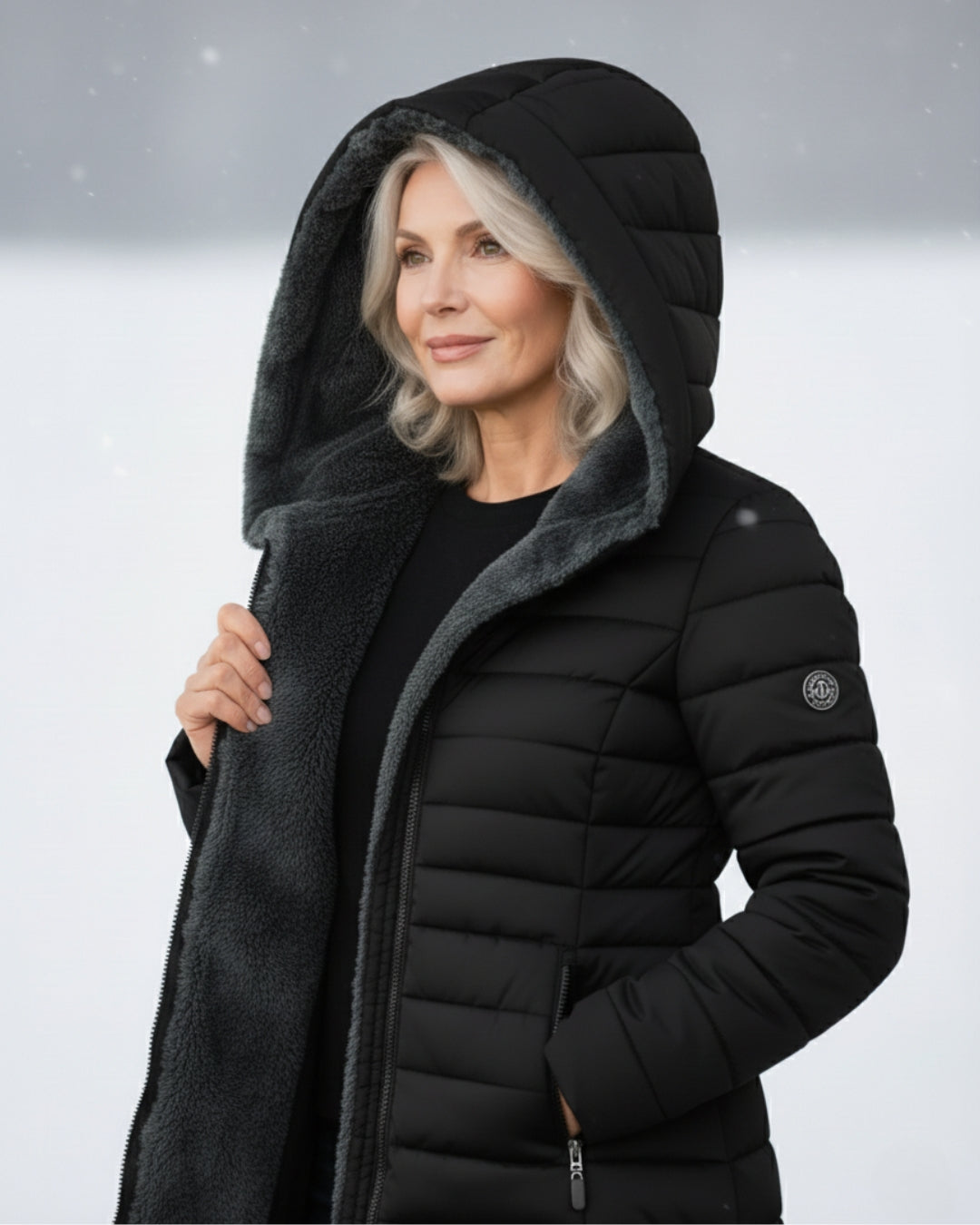 Warm hooded puffer winter coat for women | Olivia -7