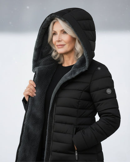 Warm hooded puffer winter coat for women | Olivia -7