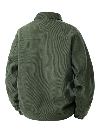 Corduroy snap front jacket for men | Rowan -8