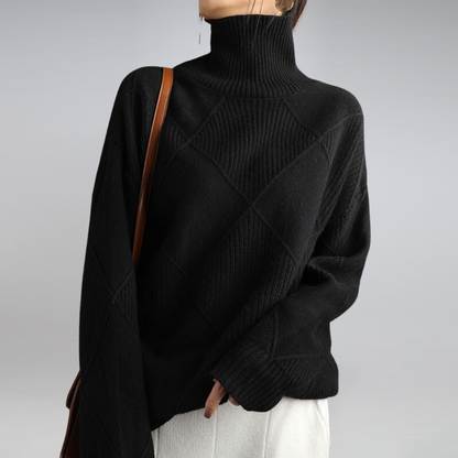 Cashmere turtleneck jumper for women | Myla -4