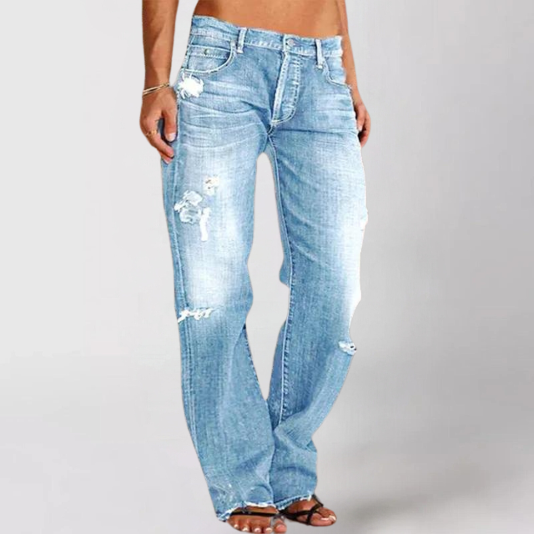 Loose wide-leg denim jeans trousers for women | Viktoria -5