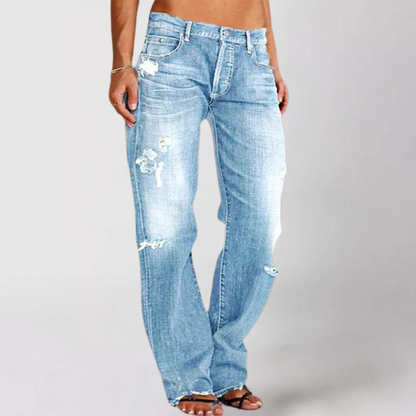 Loose wide-leg denim jeans trousers for women | Viktoria -5