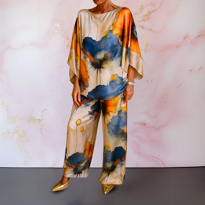 Elegant satin two-piece set for women | Moniek -1
