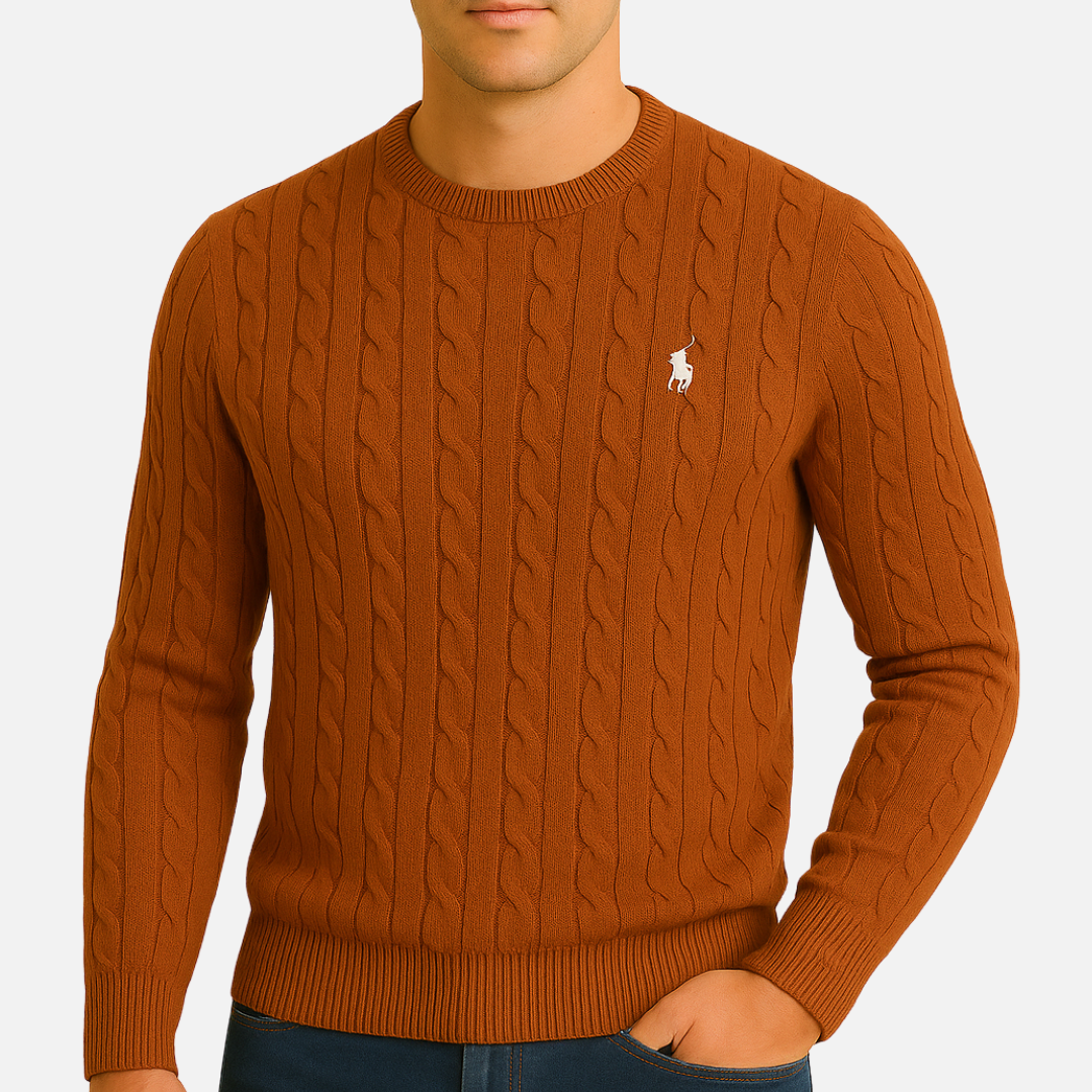 Classic cable-knit pullover everyday jumper for men -1