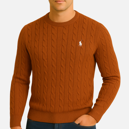 Classic cable-knit pullover everyday jumper for men -1