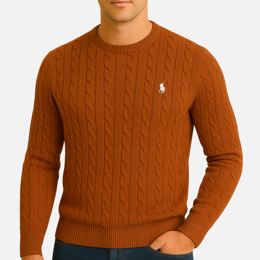 Classic cable-knit pullover everyday jumper for men -1