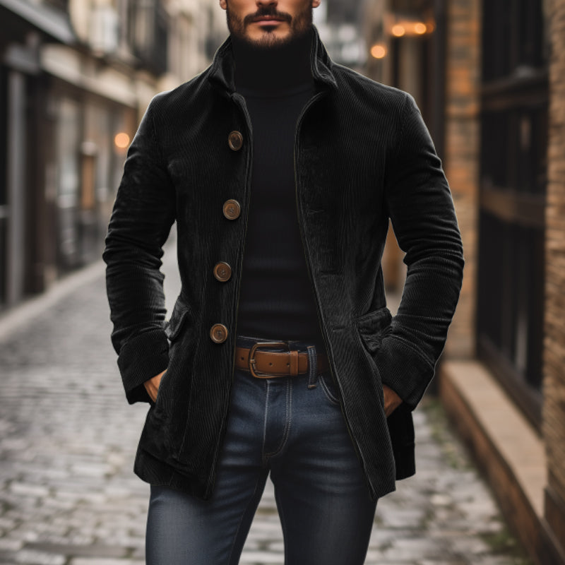 Slim-fit corduroy coat for men | Emerson -13