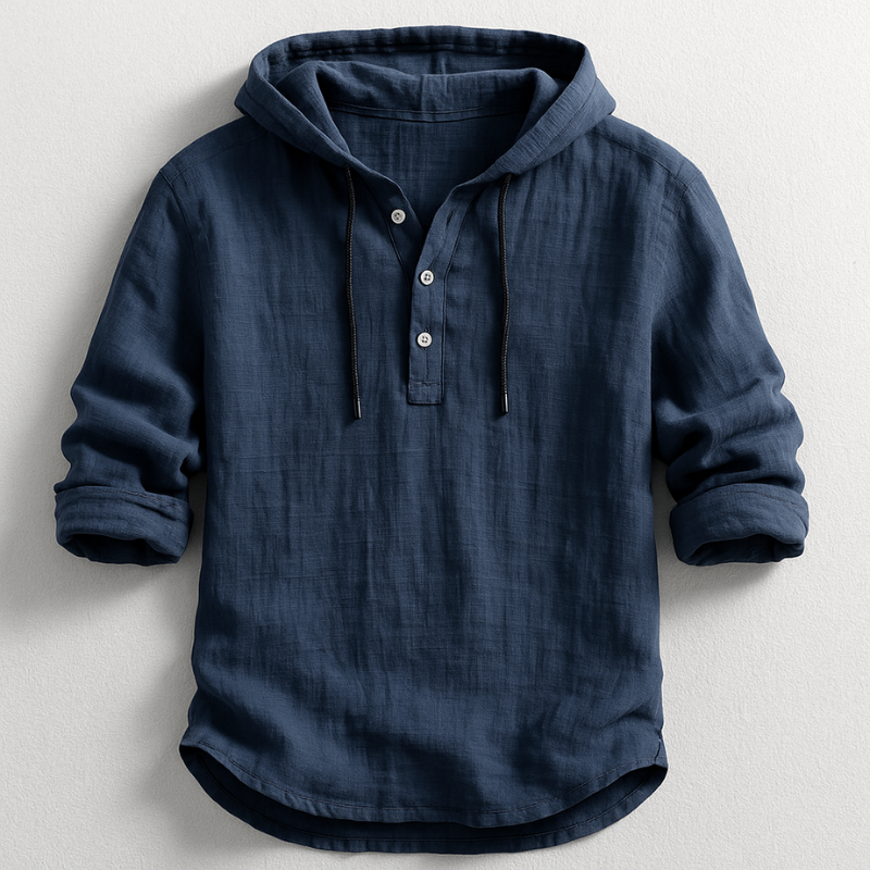 Casual hooded shirt relaxed fit hoodie for men -5