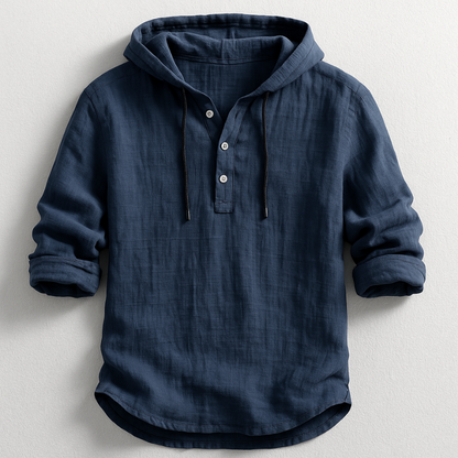 Casual hooded shirt relaxed fit hoodie for men -5