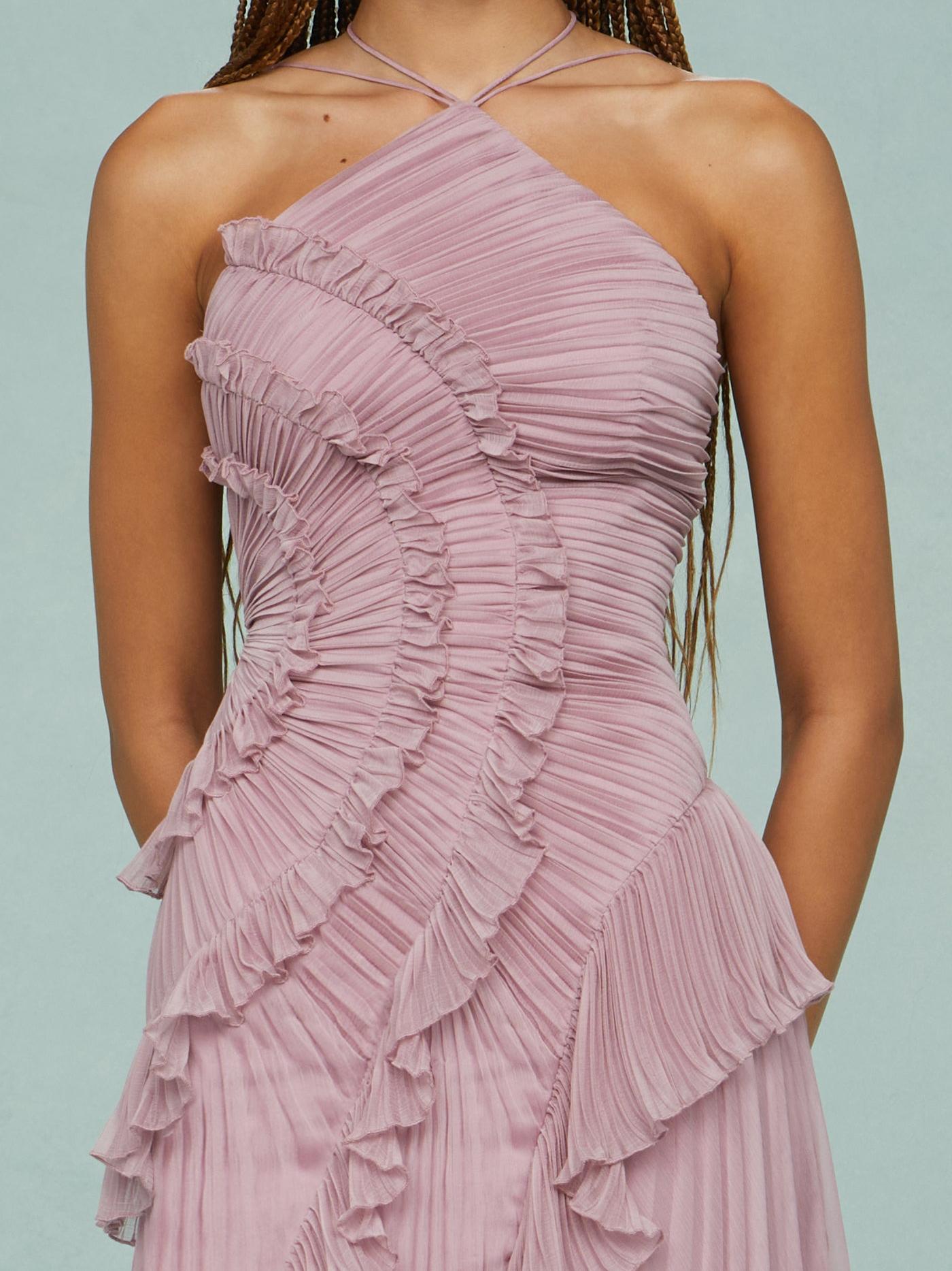 Romantic swirl maxi dress for women -6