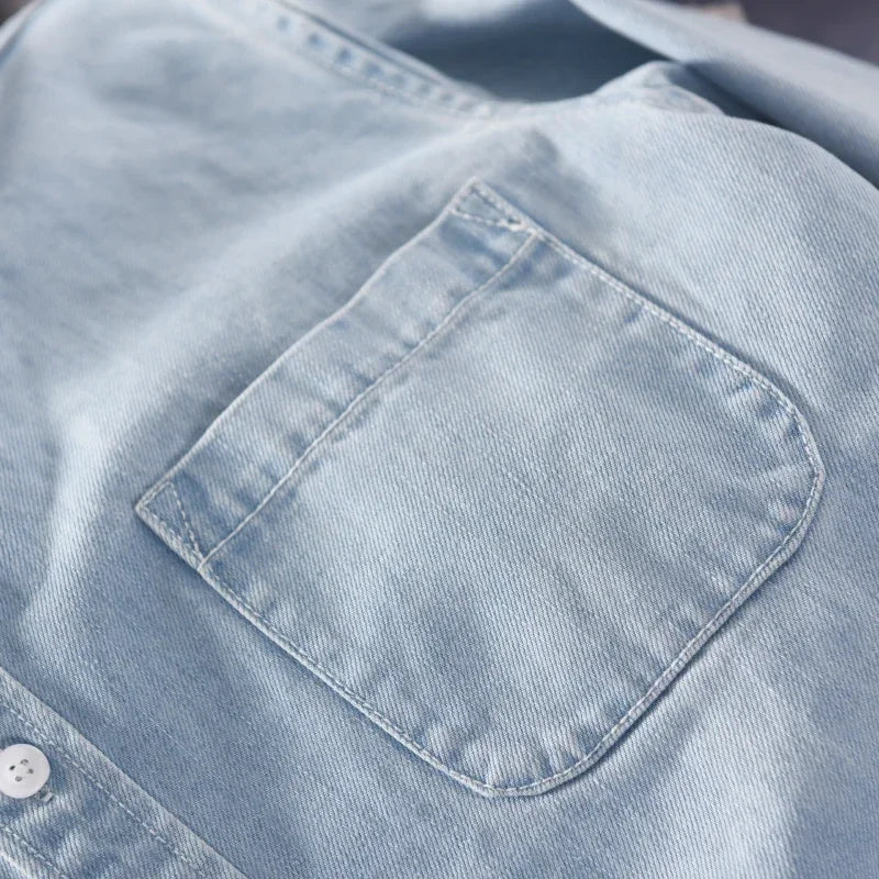 Classic button-down denim shirt for men | Alaric -6