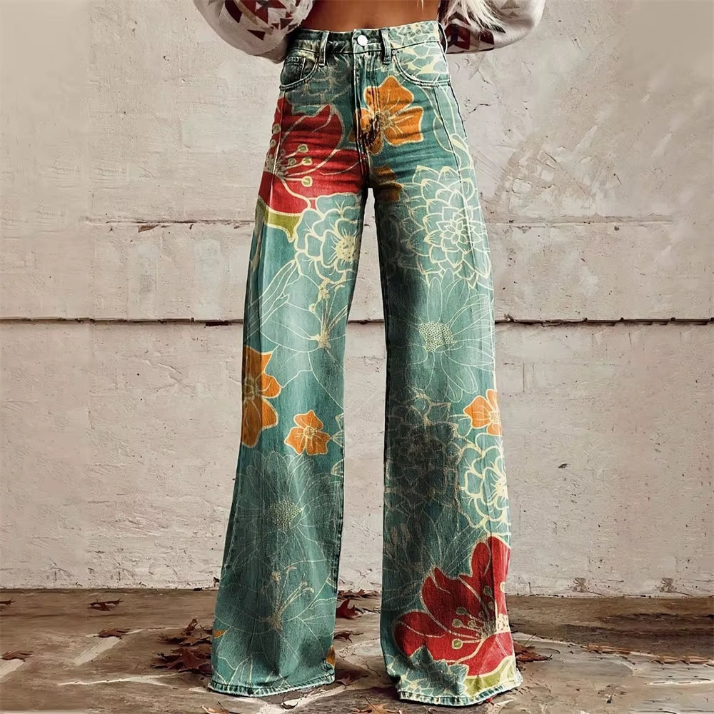 Celeste flared denim jeans trousers for women | Aurora -4