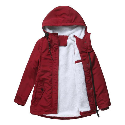 Thick hooded quilted-lining winter coat for women | Amina -3