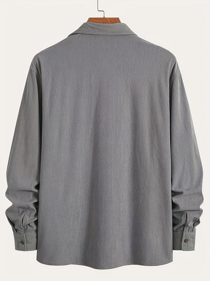 Classic textured cord everyday overshirt for men | Ellison -9