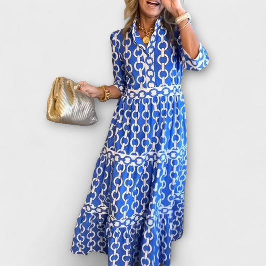 Midi dress with chain pattern for women | Juliette