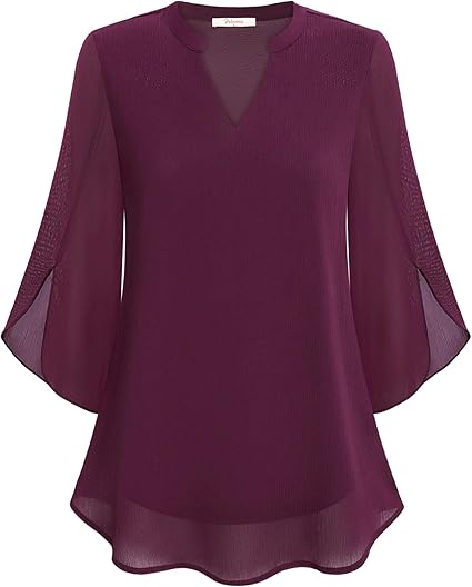 Chemisier elegant mousseline blouse for women | Lydiane -10