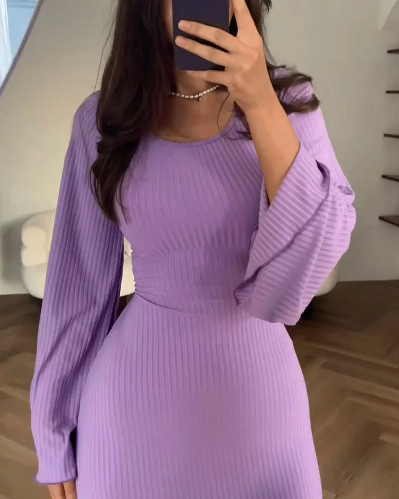 Elegant long-sleeve dress for women | Allyson -2