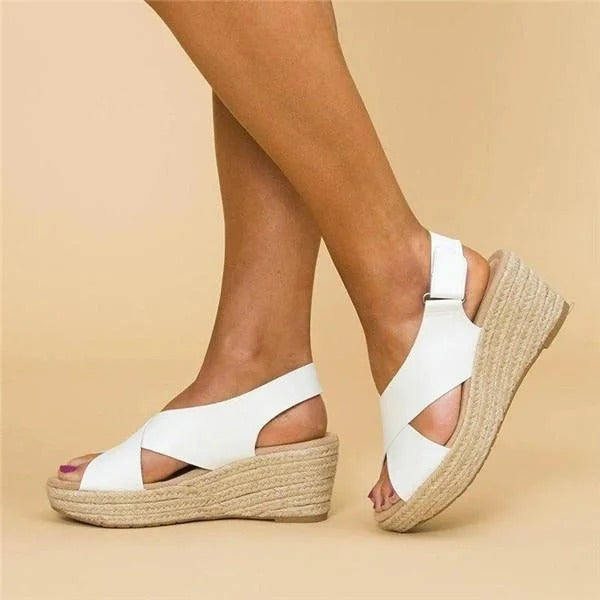 Comfort wedge espadrille sandals for women | Elara -4