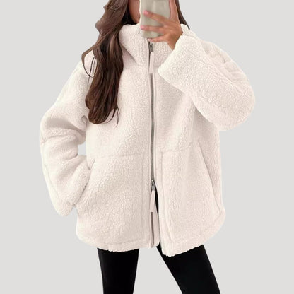 Teddy fleece zip-up jacket for women | Noelle