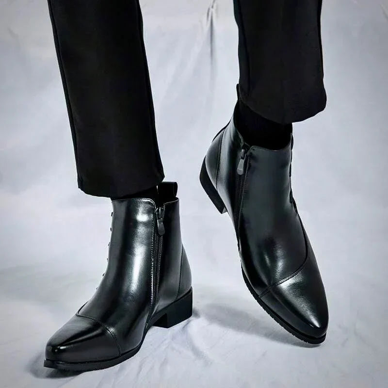 Classic leather everyday dress boots for men | Samuel Thatcher -10