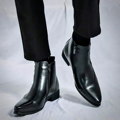 Classic leather everyday dress boots for men | Samuel Thatcher -10