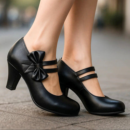 Classic bow-detail elegant heels for women | Bella -10