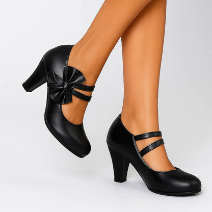 Classic bow-detail elegant heels for women | Bella -12