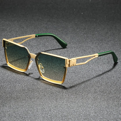 Classic retro half-frame everyday shades for men | Viridian -7