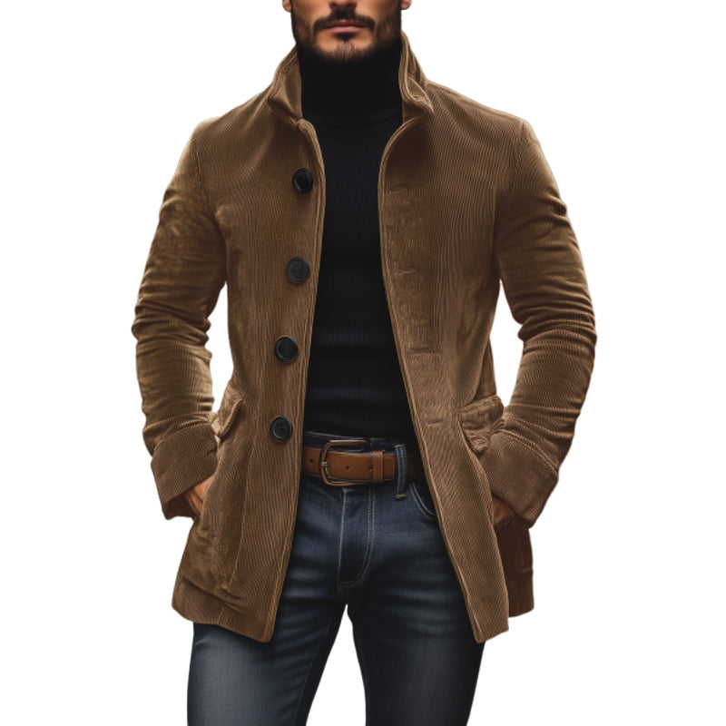 Slim-fit corduroy coat for men | Emerson -10