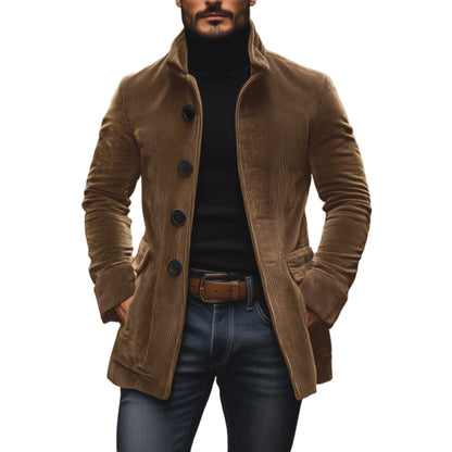 Slim-fit corduroy coat for men | Emerson -10