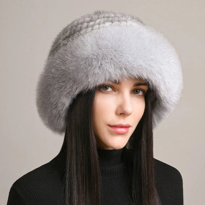 Valentina mink fur hat for women | Aurora -8