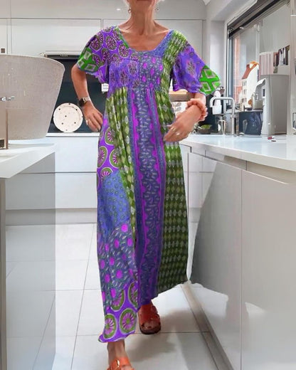 Colourful relaxed bohemian everyday dress for women | Corinne -2