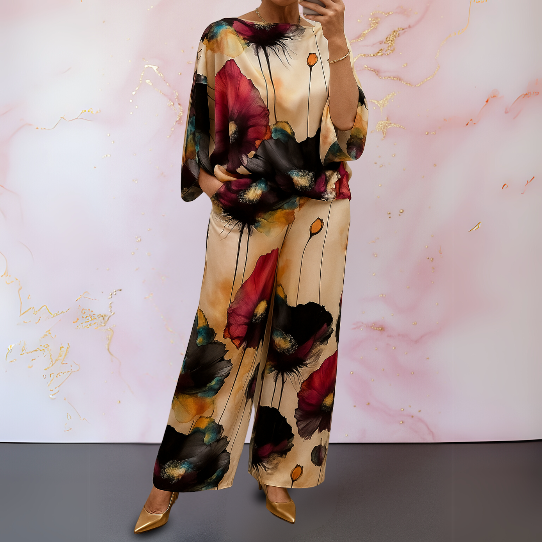 Elegant satin two-piece set for women | Moniek -2