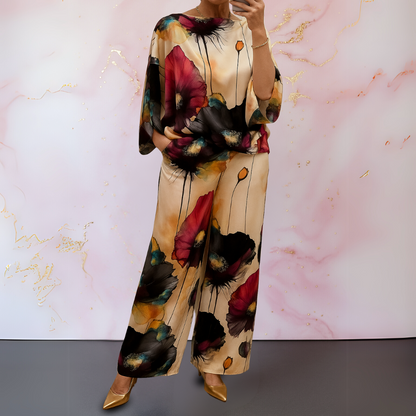 Elegant satin two-piece set for women | Moniek -2