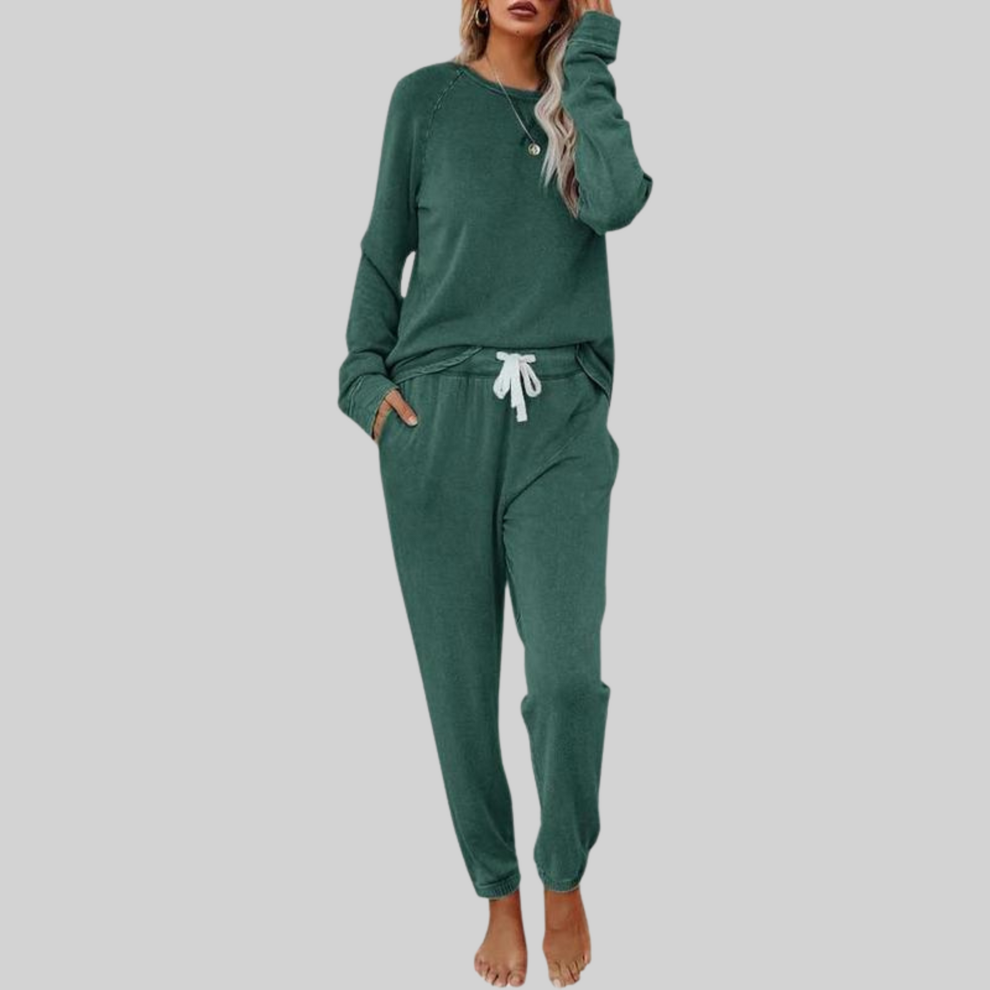 Casual long-sleeve sweatpants co-ord set for women | Jocelyn -4