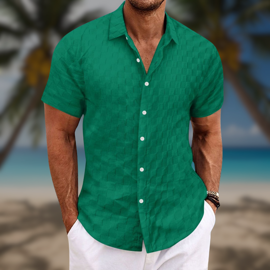 Aurelle casual short-sleeve button-up shirt for men