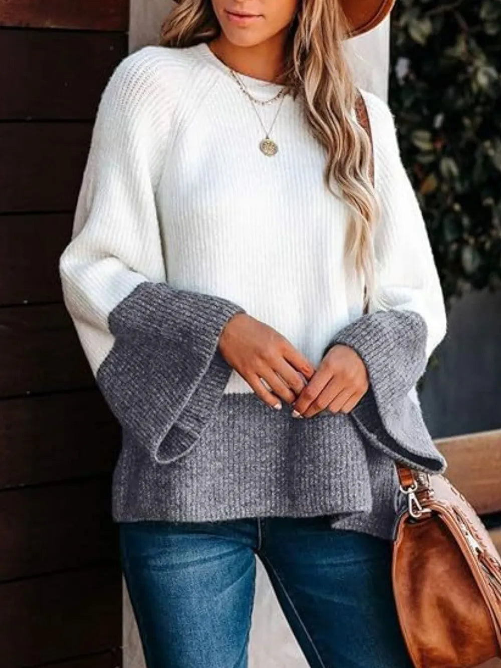 Jumper colorblock haut long for women -1