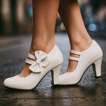 Classic bow-detail elegant heels for women | Bella -9
