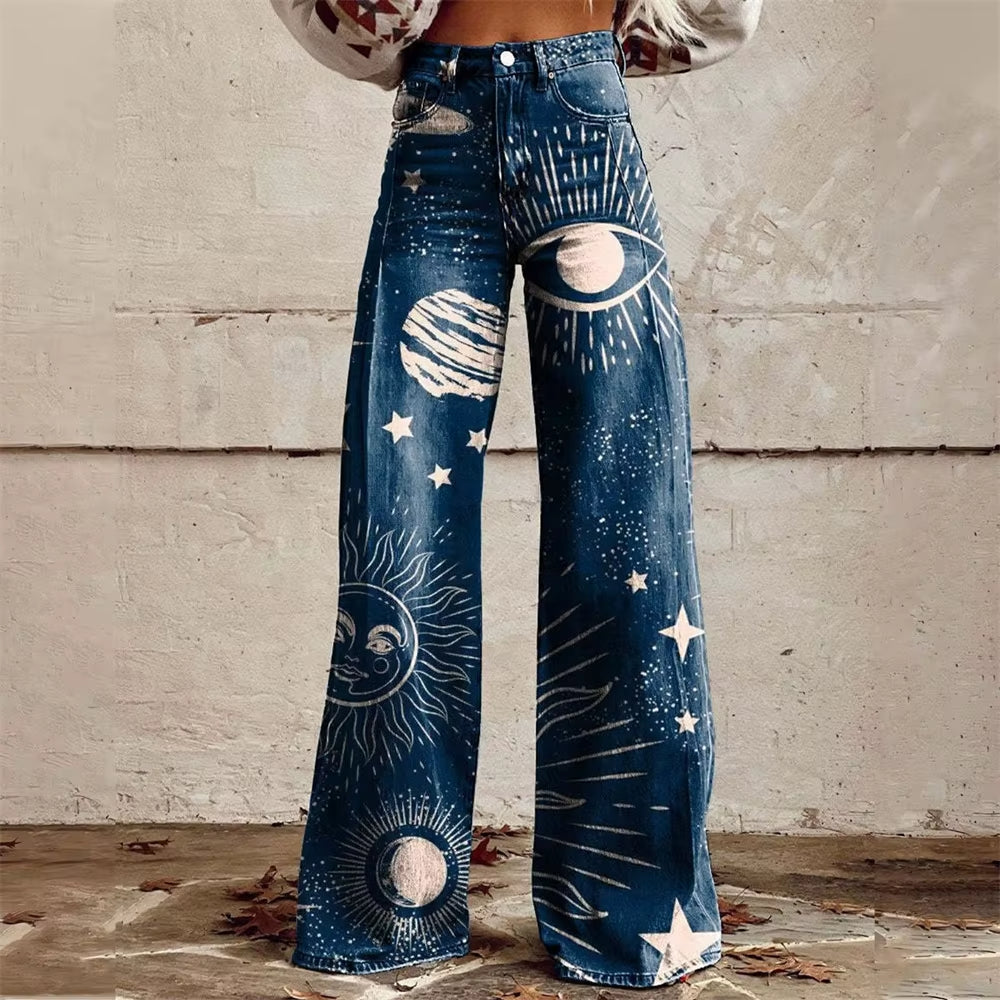 Celeste flared denim jeans trousers for women | Aurora -5