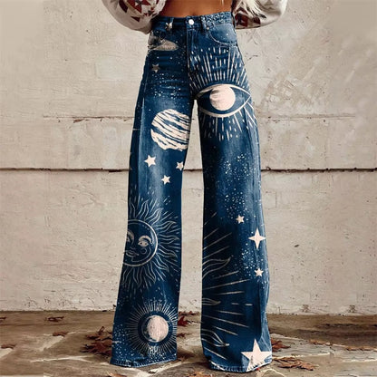 Celeste flared denim jeans trousers for women | Aurora -5