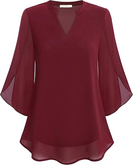 Chemisier elegant mousseline blouse for women | Lydiane -12