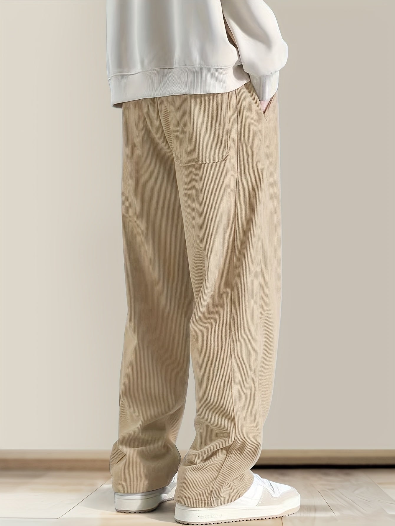 Relaxed drawstring corduroy everyday trousers for men | Ellison -8